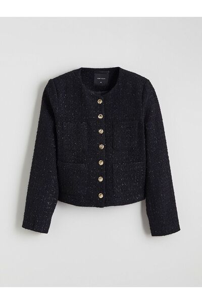 LC Waikiki Γυναικείο τουίντ μπουφάν LCW Vision Crew Neck