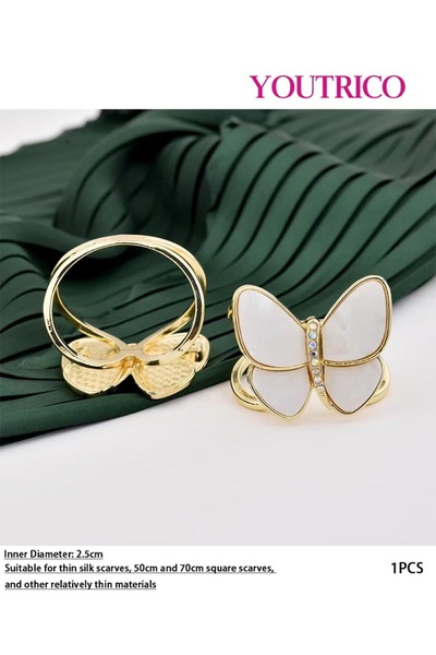 Youtrico New Butterfly Silk Scarf Buckle - Stylish Floral-Inspired Accessory for Women