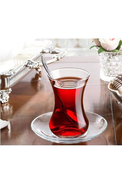 Sena Set of 6 metal spoons, for Turkish tea/coffee, silver color, 96 gr,