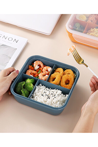 EHOME Large Capacity Bento Box for Adult, 1200ML 4 Compartments Lunch Box with Utensil