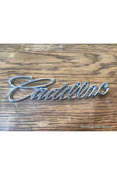restinal Cadillac Yazı Arma 3D Krom Metal Bagaj Logo Emblem Etiket Uyumlu Şık...