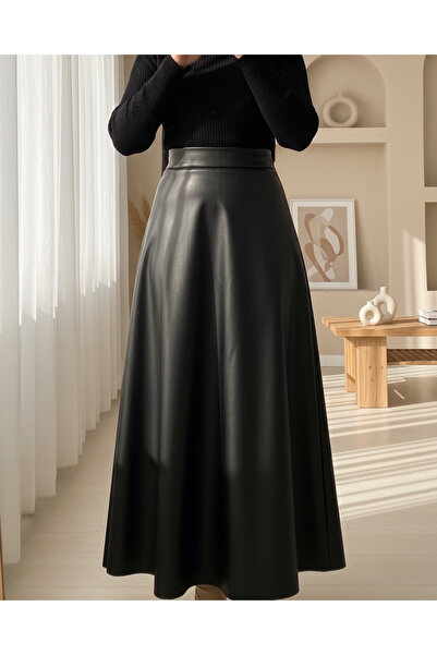 Modamorfo Egyenes bőrszoknya elasztikus derékkal (1962)