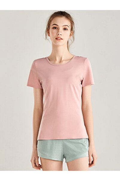 FridayIn Casual Round neck Solid color Hollow out Regular sleeve T-Shirts