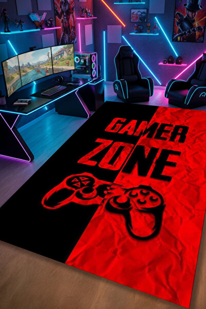 Kessy Home Studio Dijital Baskı Yıkanabilir Kaymaz Taban Gamer Halısı Genç Od...