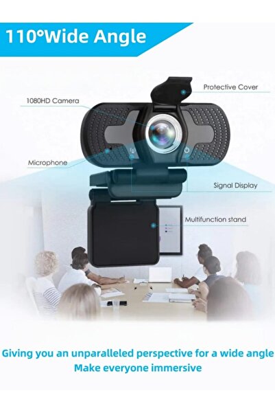 Closeli كاميرا ويب بدقة 1080 بكسل مع ميكروفون، كاميرا USB عالية الدقة بالكامل مع التركيز التلقائي، وضبط متعدد الزوايا