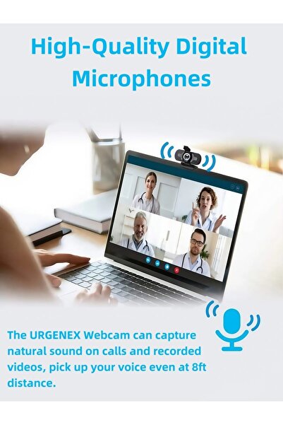 Closeli كاميرا ويب بدقة 1080 بكسل مع ميكروفون، كاميرا USB عالية الدقة بالكامل مع التركيز التلقائي، وضبط متعدد الزوايا