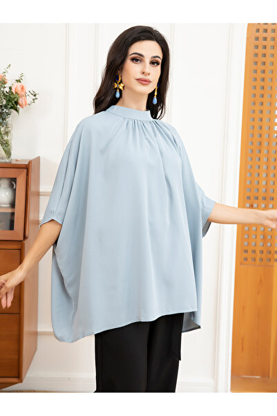 FridayIn Casual High collar Solid color Irregular Regular sleeve Thin Tops
