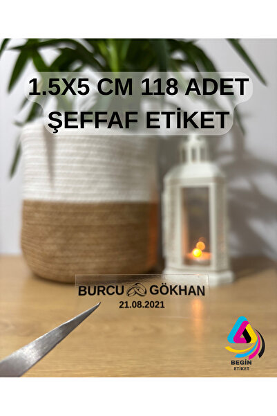 BEGİN ETİKET Kişiye Özel Şeffaf Etiket Nişan Düğün Kına Nikah Doğum Günü Özel...