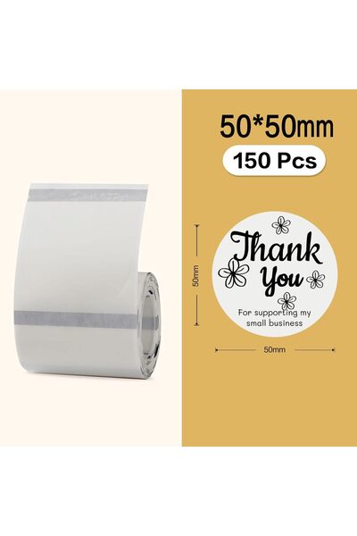 genernic Nimbot B1/B21/B3S Transparent Round Address/Name Labels, Waterproof, 50×50mm, 150 Labels/Roll
