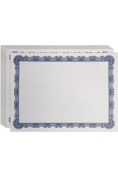 Generic Certificate Paper, Letter Size, Blue Border, 22x28 cm, 100 Sheets - Peter Office