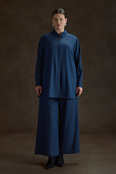 Aker Denim Görünümlü Beli Lastikli Viscon Pantolon