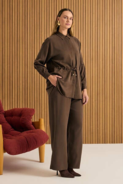 Aker Kahverengi Beli Lastikli Pantolon