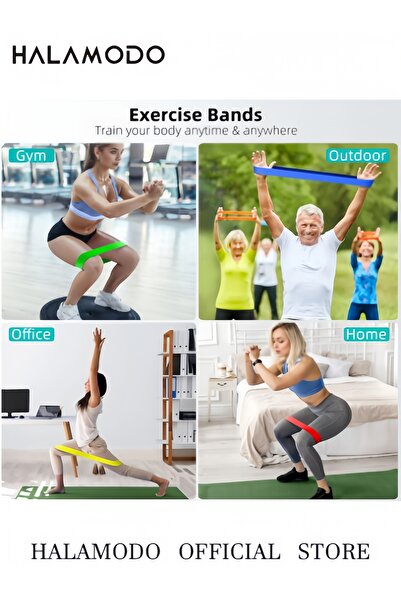 HALAMODO Resistance Bands for Working Out, Elastic Exercice Loop Bands for Physical Therapy, Yoga Starter