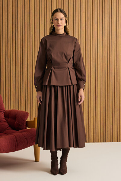 Aker Büzgülü Kloş Cotton Etek