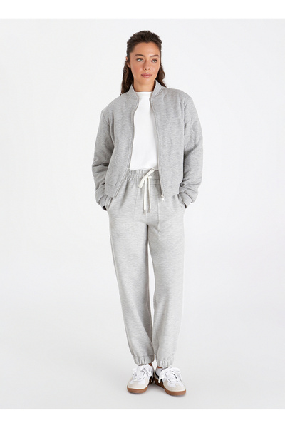 Boboist Standart Gri Melanj Kadın Ceket BB56W203W010