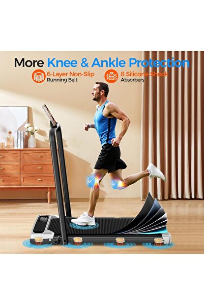 AoraPulse Walking Pad with Handle Bar, 2.5HP Portable Walking Pad 2 in 1 FoldableTreadmill for Home Small