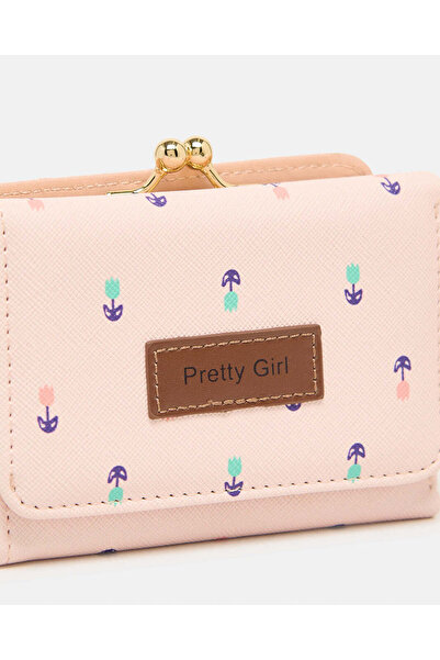 REDTAG Girls Peach Floral Print Wallet