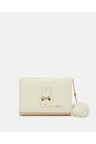 REDTAG Girls Beige Rabbit Wallet With Pompom