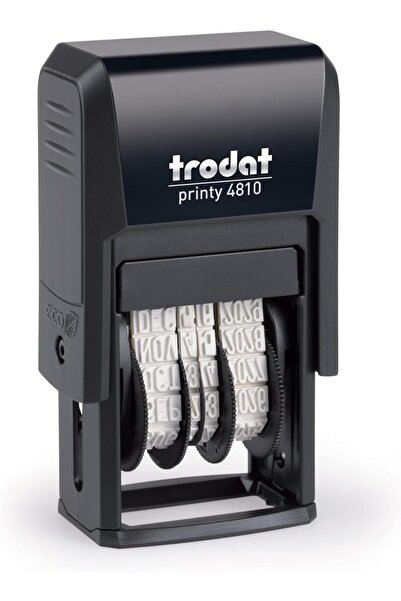 Trodat Printy 4810 Self-Inking Date Stamp - Pocket Size, US MMM-DD-YYYY, Black