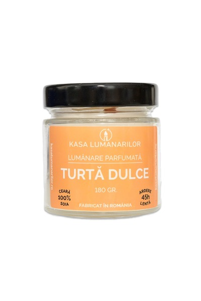 kasa Lumanarilor Scented Soy Wax Candle, Sweet Cake, Handmade, 180 gr