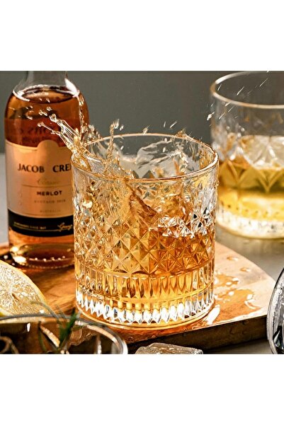 Cuisine Art Ligne Short Tumbler Whiskey Glasses Set 310ML, 6 Pieces – Thick Base, Clear, Lead-Free