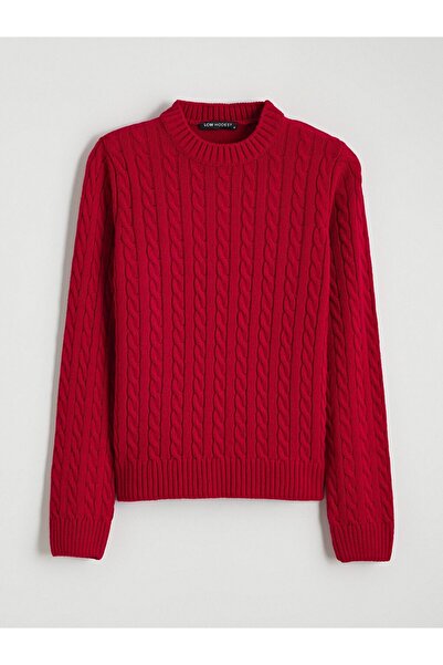 LC Waikiki LCW Modest Bisiklet Yaka Kendinden Desenli Kadın Triko Kazak