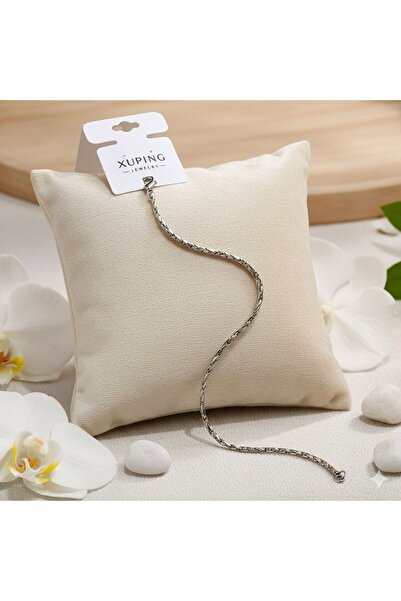 Çağla Accessories سوار من الفولاذ المقاوم للصدأ عالي الجودة من شوبينغ بطول 19 سم