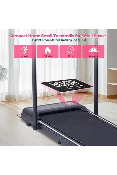 SUOUER Walking Pad with Handle Bar, 3.0HP Electric Small Walking Pads Running Treadmills, 320LBS
