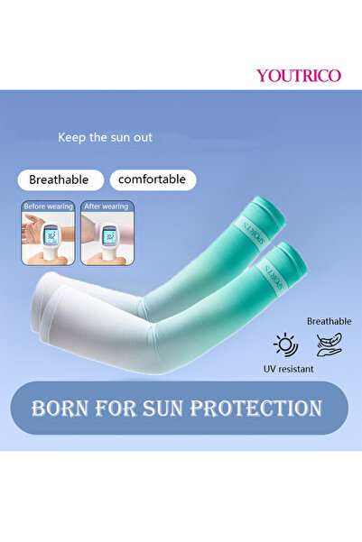 Youtrico Gloves Ice Silk UV Blocking Arm Covers for Driving/Cycling