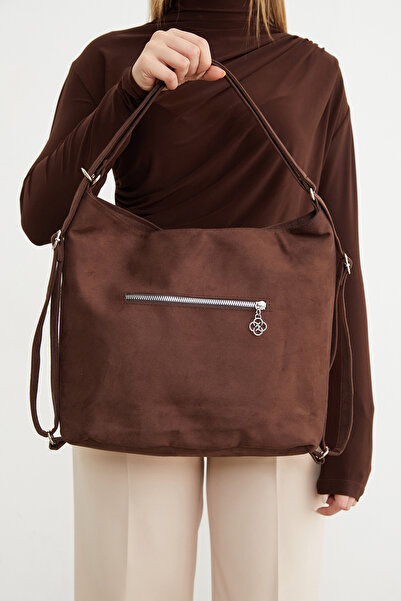 Fulla Moda Stone Embroidered Suede Sleeve and Backpack