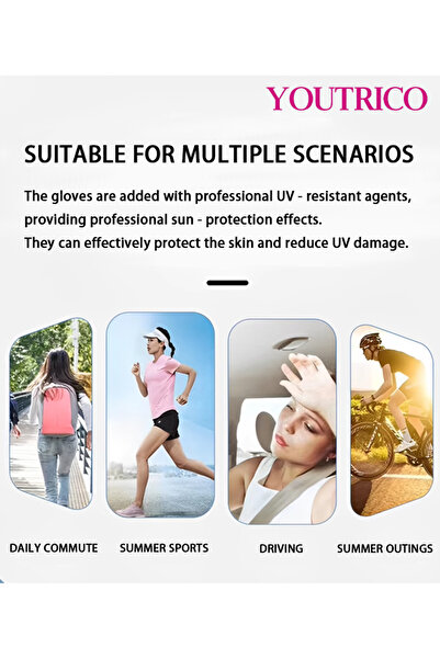 Youtrico Gloves Ice Silk UV Blocking Arm Covers for Driving/Cycling