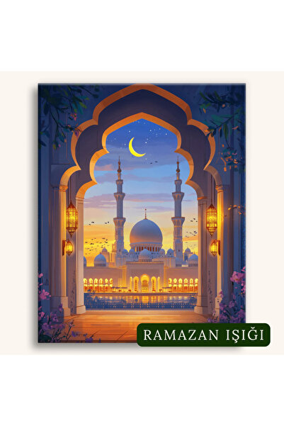 tuvart Sayılarla Boyama Seti İslami Eserler 40x50cm, - Ramazan Işığı