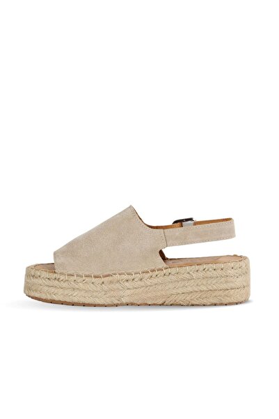 Bueno Shoes Beige Suede Women's Flat Sandals 14Ws72500