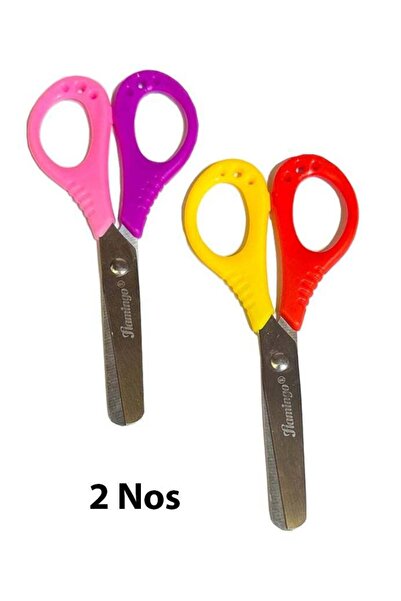 Flamingo Blunt Tip For Kids Safe Use Scissors 13cm - 2Nos Assorted Color