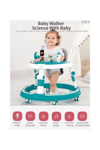 KidLe مشاية أطفال متعددة الوظائف قابلة للطي BW24-G (أخضر)