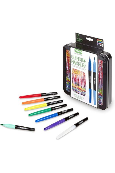 Crayola Signature Blending Markers with Metal Tin, 16 Count, Multicolor