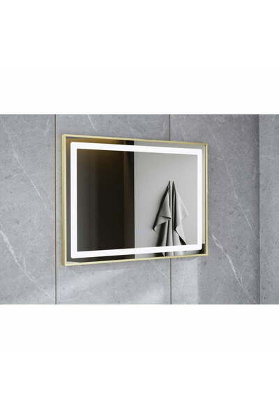 Smack Oglindă LED cu atingere, funcție de dezaburire și ramă din bronz antic ...