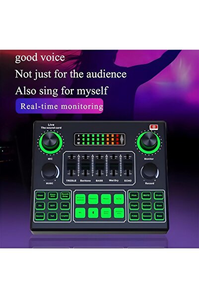 BORTONY Sound Card V9 Live Broadcast External Stereo Audio Mixer (Bluetooth)