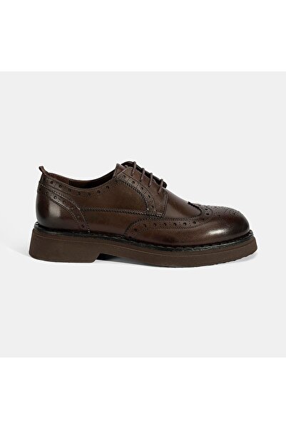 Desa Men's Brown Lace-Up Leather Classic Shoes