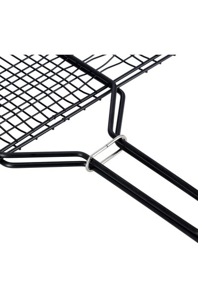 Yuwell YU WELL Portable Rectangular Stainless Steel BBQ Grill Net with Wooden Handle