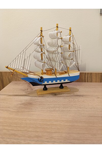 BalıkHediyelik YELKENLİ AHŞAP GEMİ-DEKORATİF-MDL 1006-24 CM