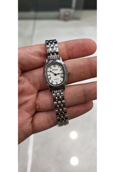 Marlas Retro Women's Wristwatch, Silver Color Band, White Dial Women's Wristwatch