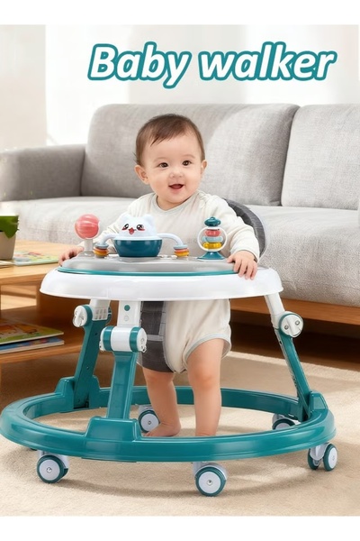 Generic Baby Walker Versatile Walker Foldable Walker Anti-Rollover Silent Wheel Height Adjustable