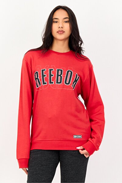Reebok Women Sportswear Fit Long Sleeve Training Sweatshirt, Red