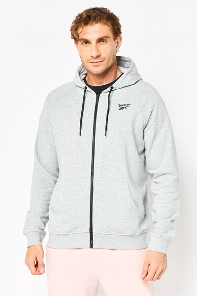 Reebok Men Sportswear Fit Long Sleeve Outdoor Hoodies, Grey