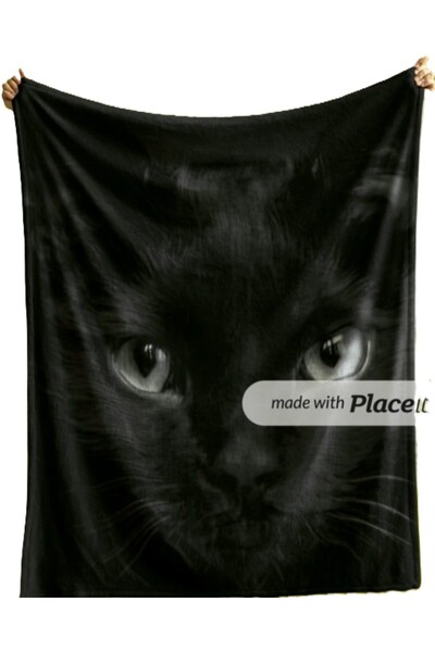 AngelsHome Special Design Luxury 100*150 cm Quick Drying Water Absorbent Bathroom&Beach&Sports Towel Black Cat