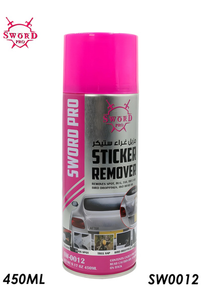 Sword Pro Sticker Remover Spray 450ml SW-0012 Adhesive Tar Sap Oil Residue Cl...