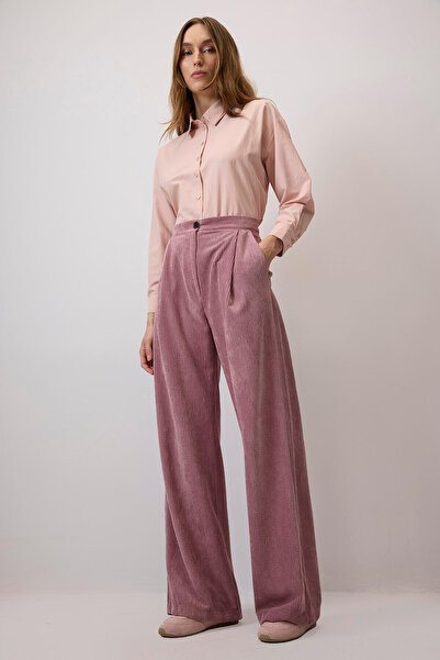 Touché Privé Velvet Pants with Trousers with Wide Legs