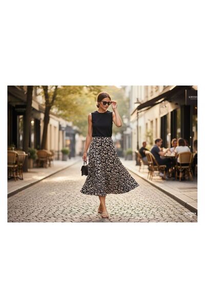OwenLife Owen Life Leopard Pattern Cotton Fabric Standard Size 38 40 42 44 46 48 50 Compatible Quality Skirt