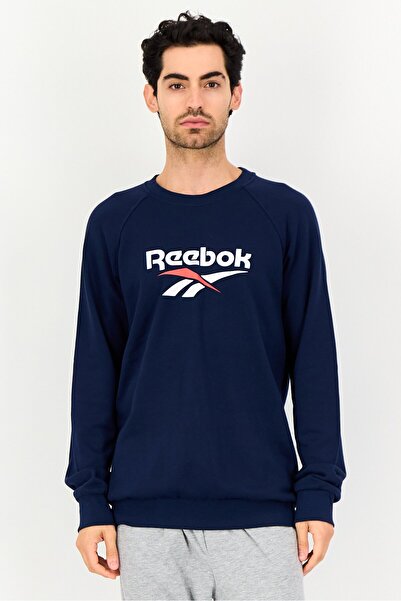 Reebok Men Sportswear Fit Long Sleeve Outdoor Sweatshirt, Navy